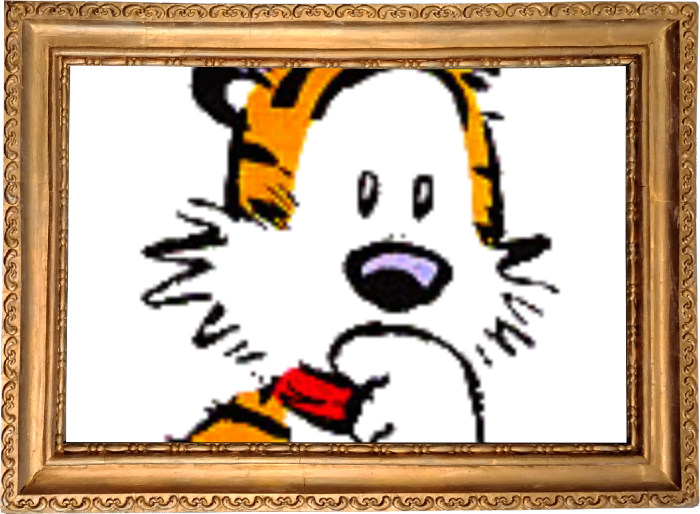 The PFP I use on most sites, Hobbes from Calvin and Hobbes.