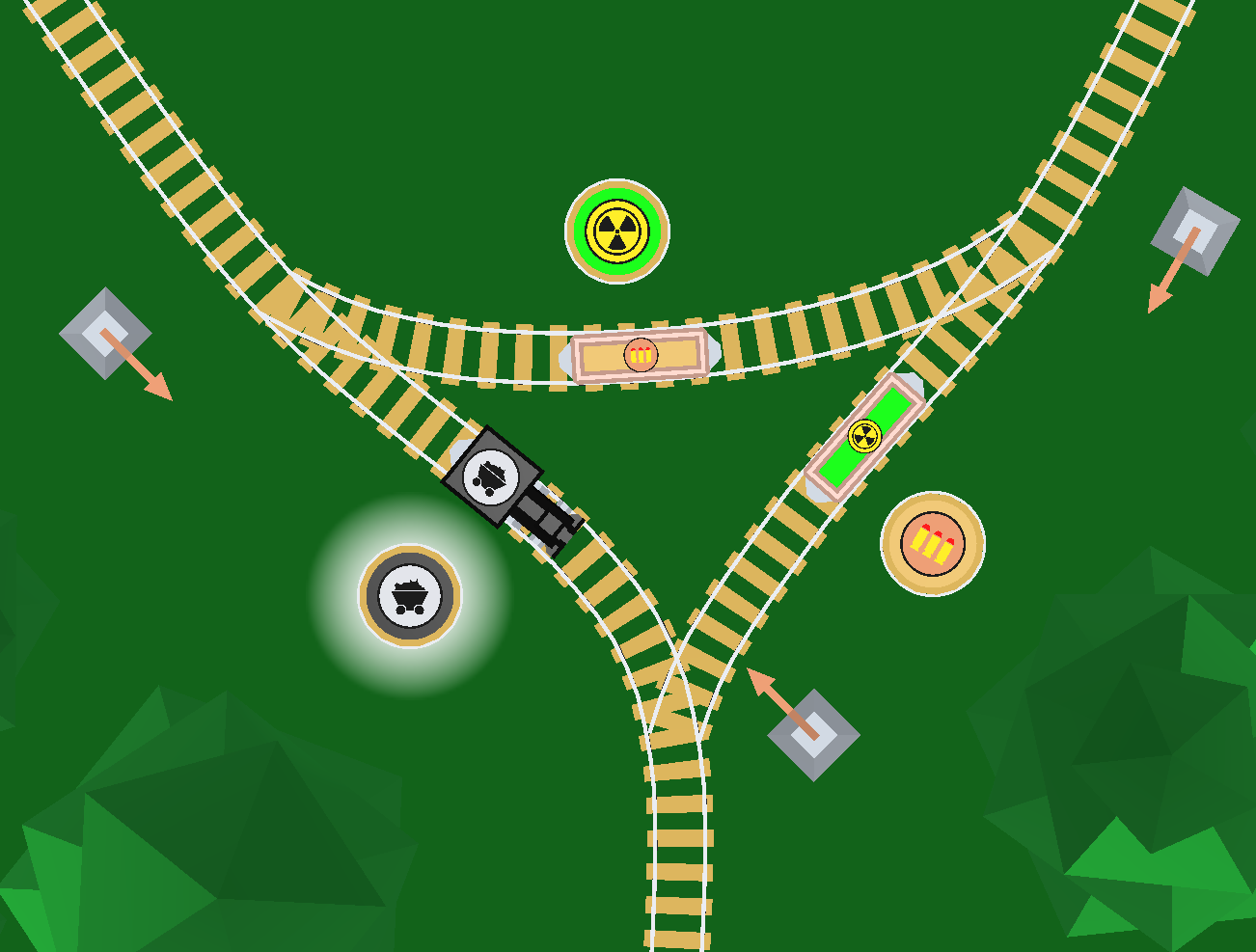 Example gameplay of Train Shunting Puzzle Redux.